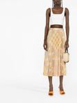 graphic-print pleated skirt