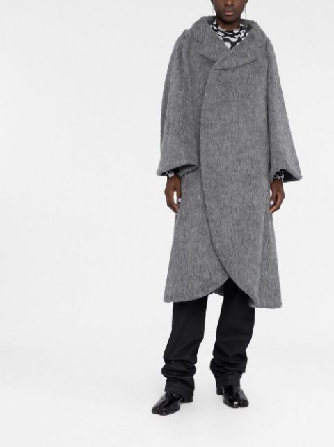 concealed-front midi coat