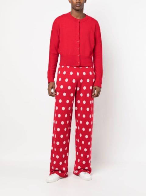 polka-dot cashmere trousers