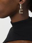 logo-shaped rhinestone-embellished drop earrings
