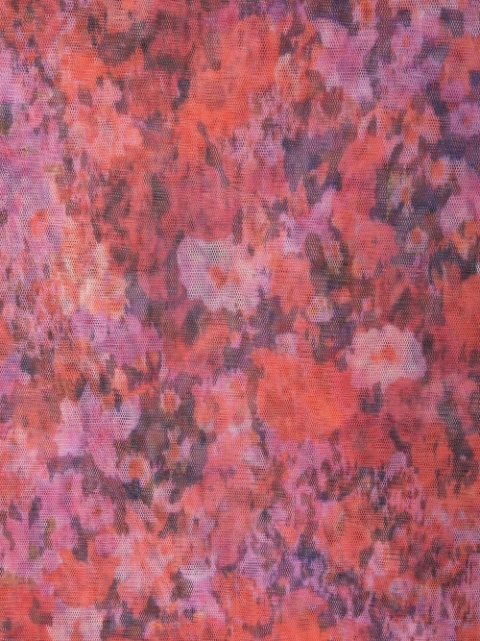 floral-print chiffon scarf