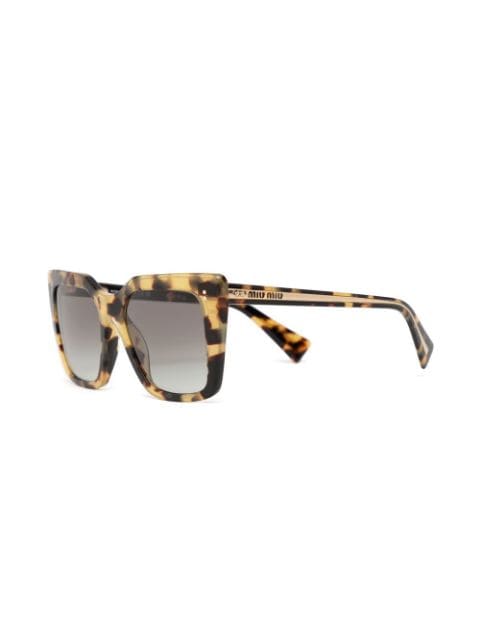 tortoiseshell-effect square-frame sunglasses