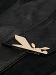 logo-plaque leather belt
