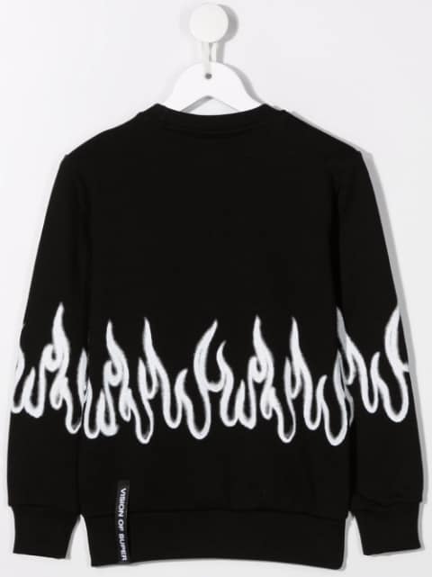 spray-flame cotton sweatshirt