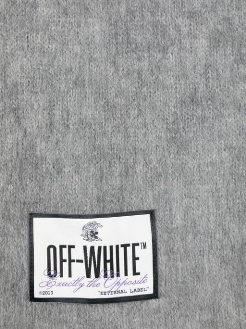 logo-patch brushed scarf