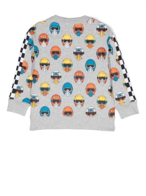 helmet-print cotton sweatshirt