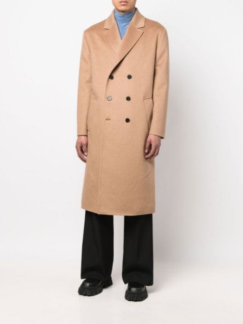 notched lapels double-breasted coat