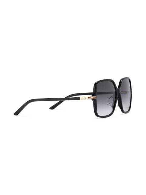 Web-detailing square-frame sunglasses
