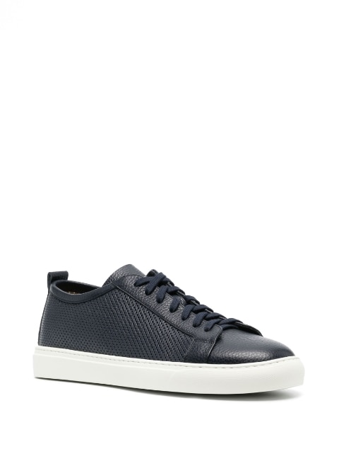 perforated-detail leather sneakers