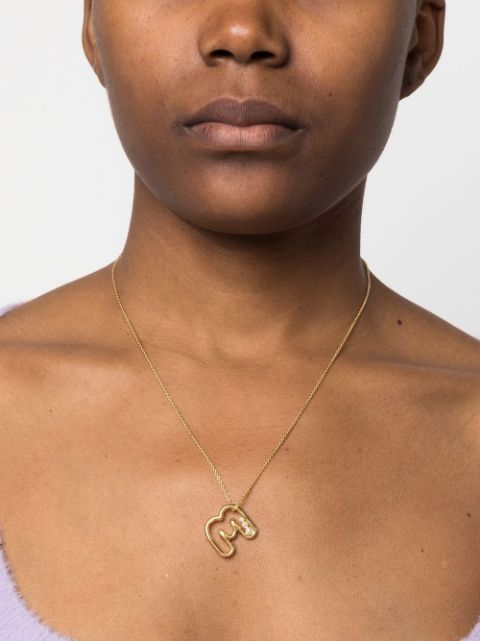 pearl-embellished M pendant necklace