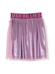 logo-waistband metallic-effect skirt