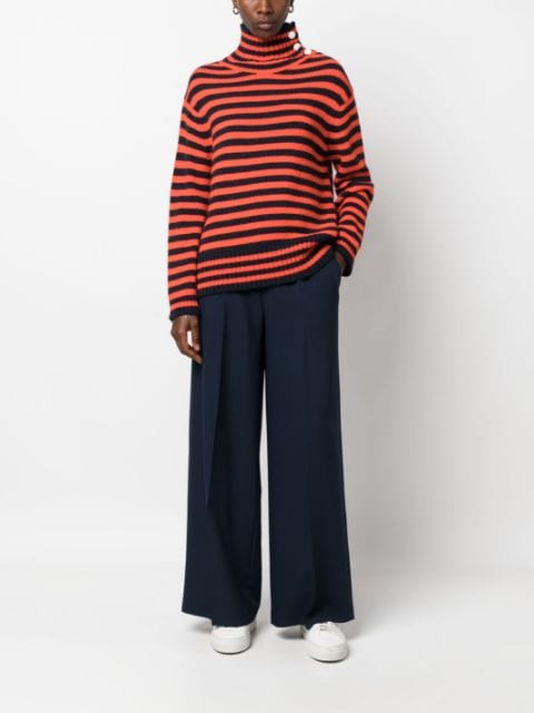 striped roll-neck jumper
