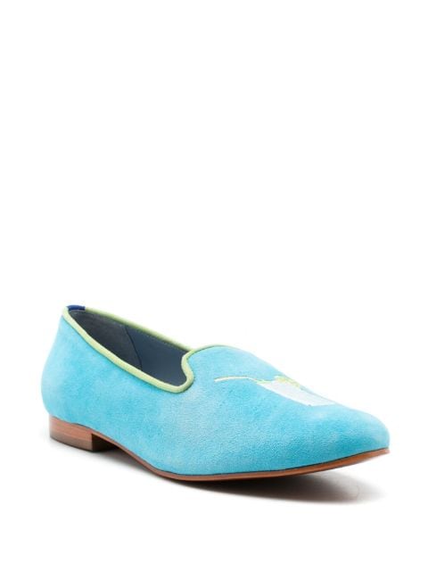 cocktail-embroidered suede loafers