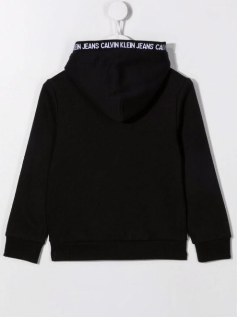 logo-print organic cotton hoodie