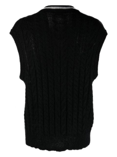 cable knit mohair blend vest