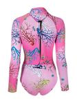 coral-print wetsuit