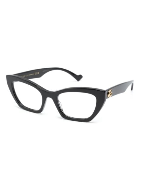logo-plaque cat-eye-frame glasses