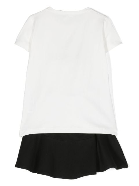pleated mini skirt set