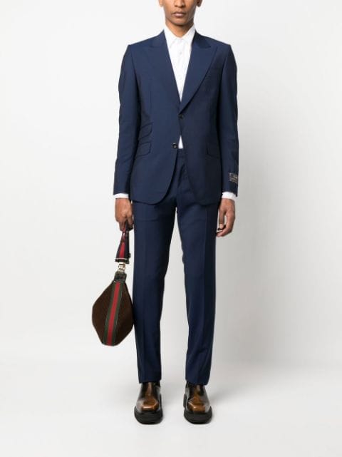 single-breasted wool-blend suit