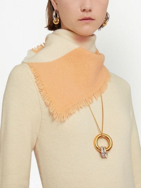 two-tone fringe scarf