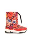 floral-print snow boots