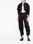 cropped gathered-detail trousers