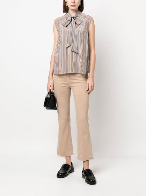 Signature Stripe silk blouse