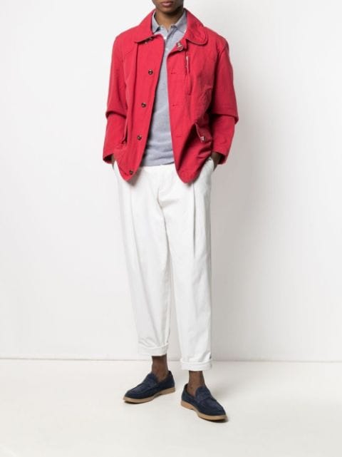 colour-block cotton jacket