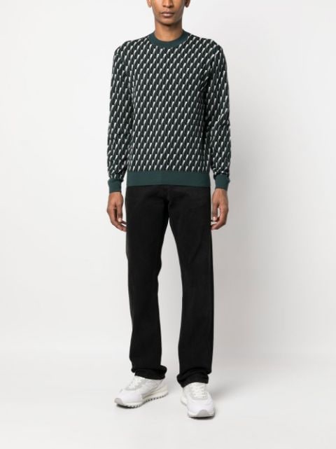 geometric logo-knit jumper