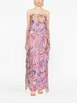 Cami floral-print strapless dress