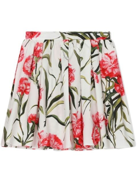 floral-print pleated skirt