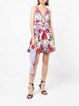 floral-print linen dress