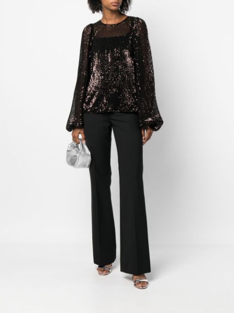 sequin wide-sleeved blouse