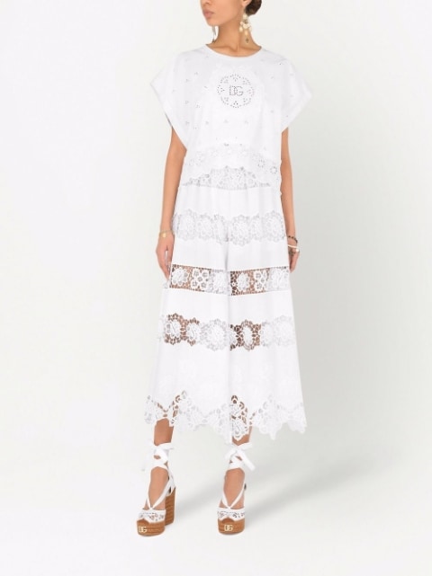 openwork embroidered culottes