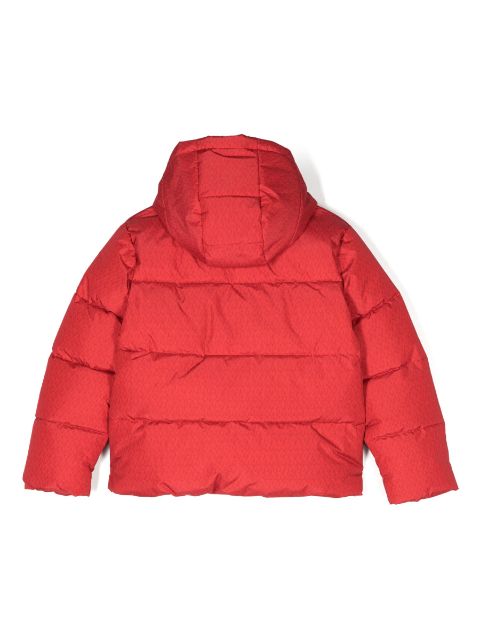 monogram-print zipped padded jacket