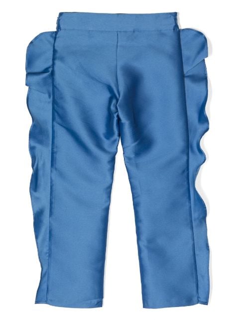 ruffled-detail slim-cut trousers