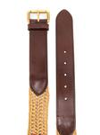 interwoven raffia-leather belt