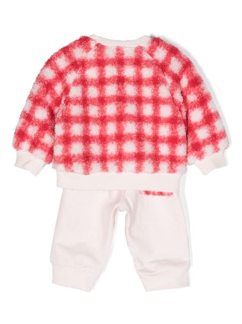 check-pattern cotton trouser set